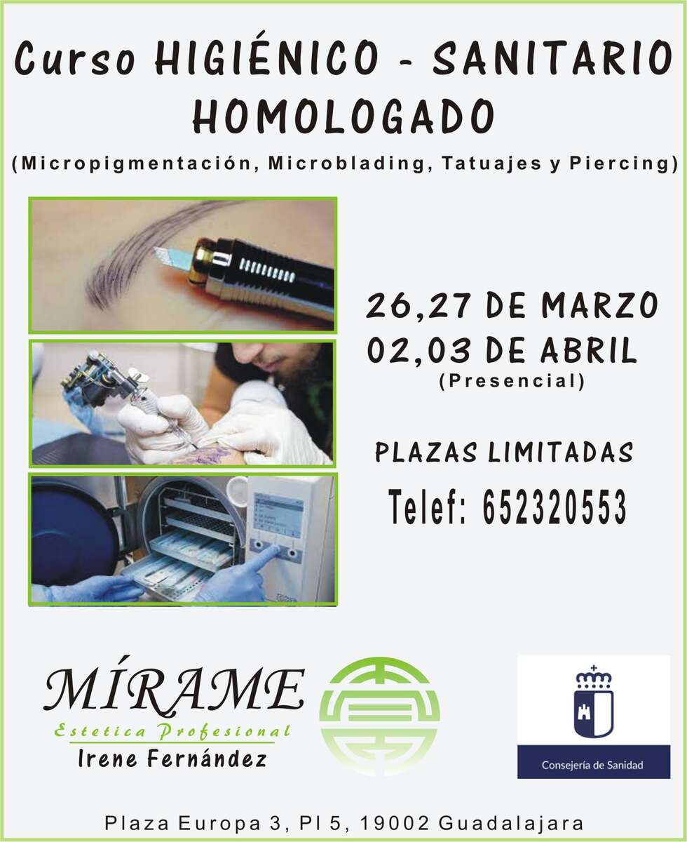 Curso higiénico sanitario en Estética Mírame de Guadalajara